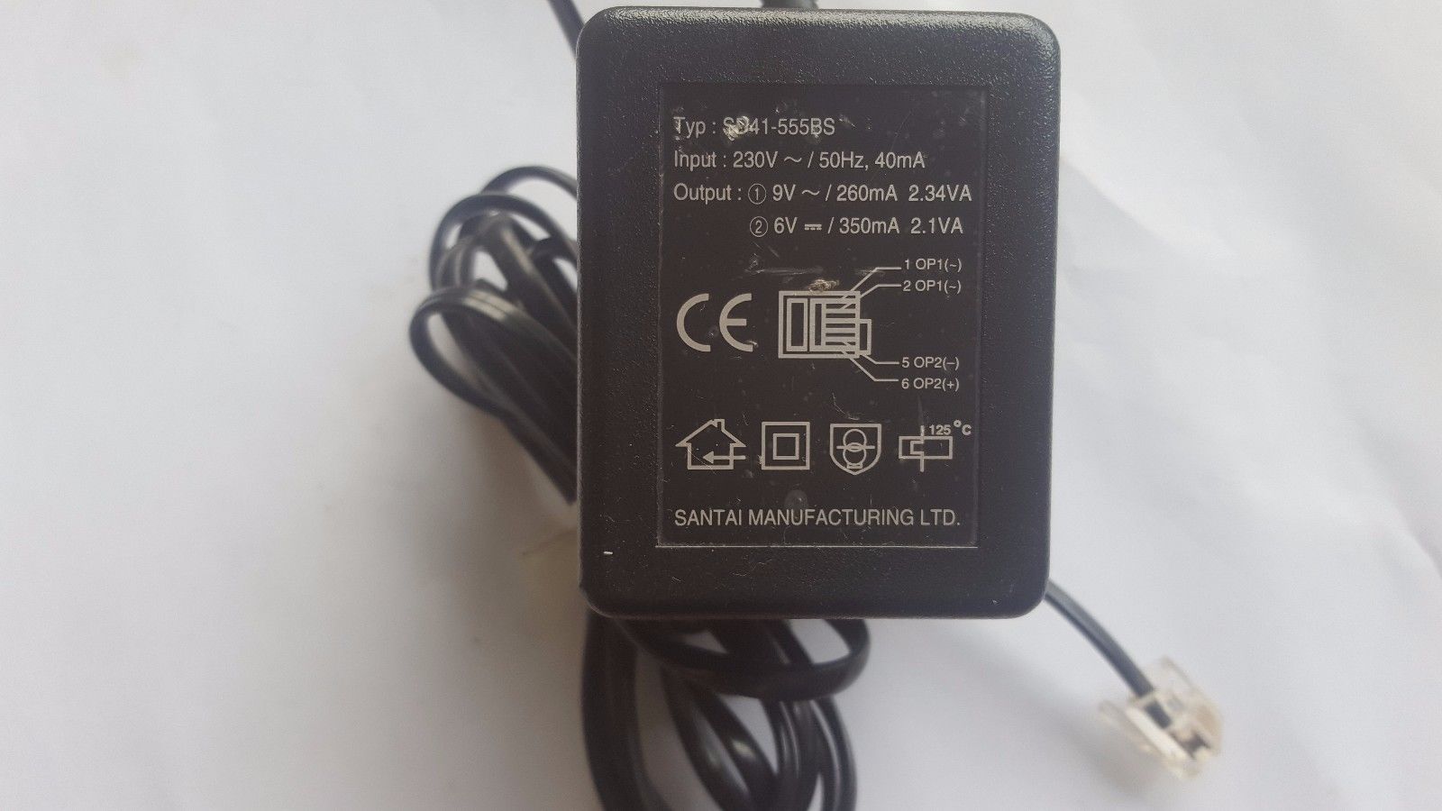 NEW 9V 260mA 6V 350mA SD41-555BS SANTAI MANUFACTURING LTD AC ADAPTER