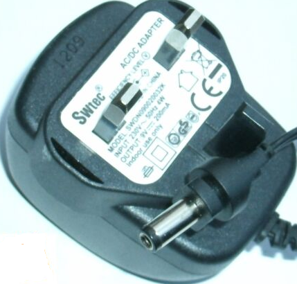 NEW 9V 200mA SWTEC SWDN090020032K AC ADAPTER - Click Image to Close