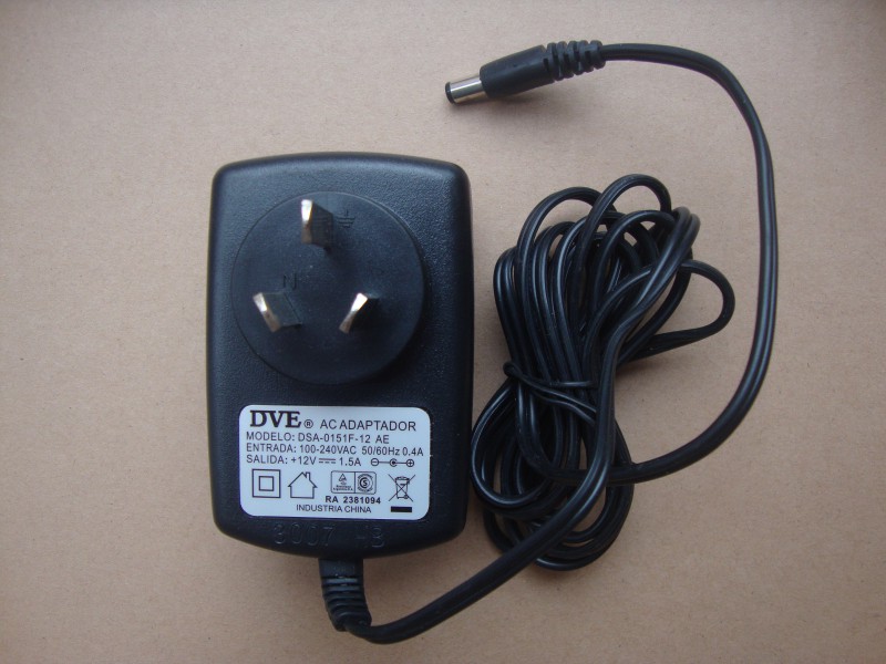 *Brand NEW* DVE DSA-12CA-12 120100 12V 1.5A AC ADAPTER Power Supply - Click Image to Close
