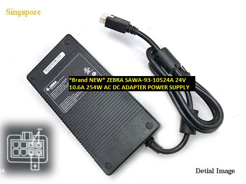 *Brand NEW* SAWA-93-10524A ZEBRA 24V 10.6A 254W AC DC ADAPTER POWER SUPPLY