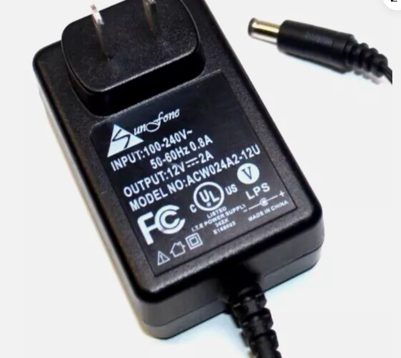 *Brand NEW*Sunfone ACW024A2-12U Output 12V 2A AC Adapter Power Supply Charger Cord